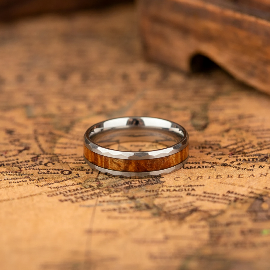 Hammered Finish With Whiskey Barrel Inlay