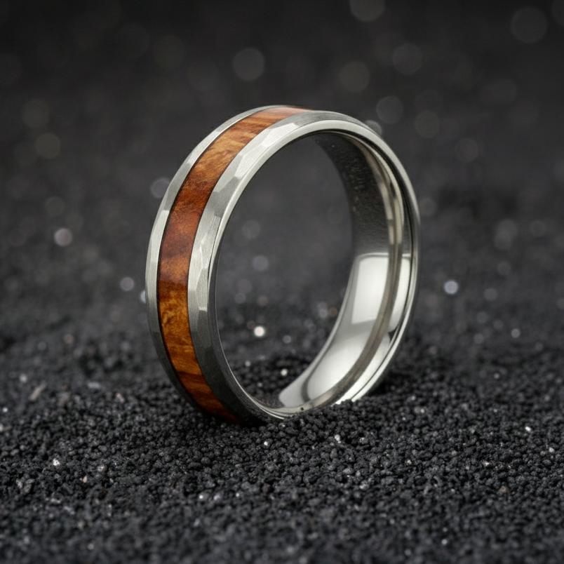 Hammered Finish With Whiskey Barrel Inlay